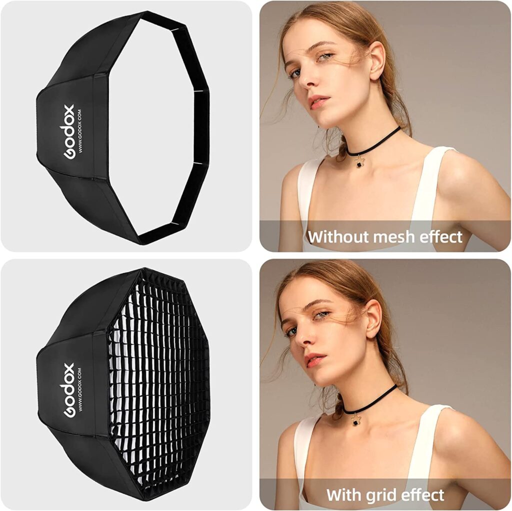 Review of the GODOX Octa Softbox 120cm: Best Grid Light in Range 5 GODOX SB-UE120 Octa-Softbox 120cm grid effect